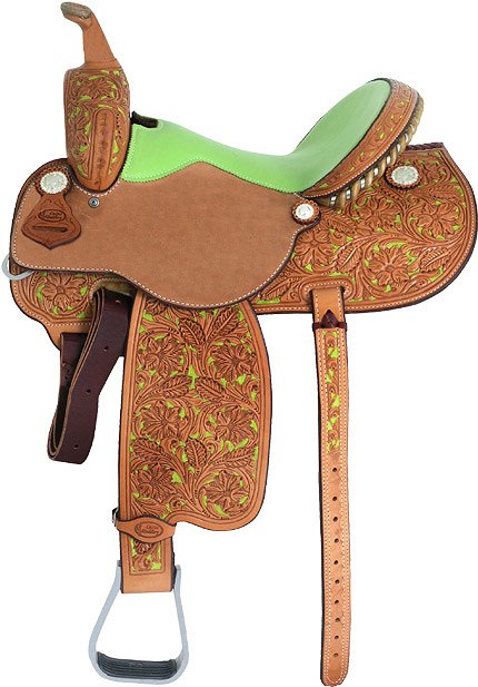 Cool Lime Green Barrel Racing Saddle from Cactus